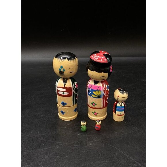 KOKESHI Nesting Mother Father & Child DONKO Nodder Bobble Rice Grain Baby - Picture 6 of 12